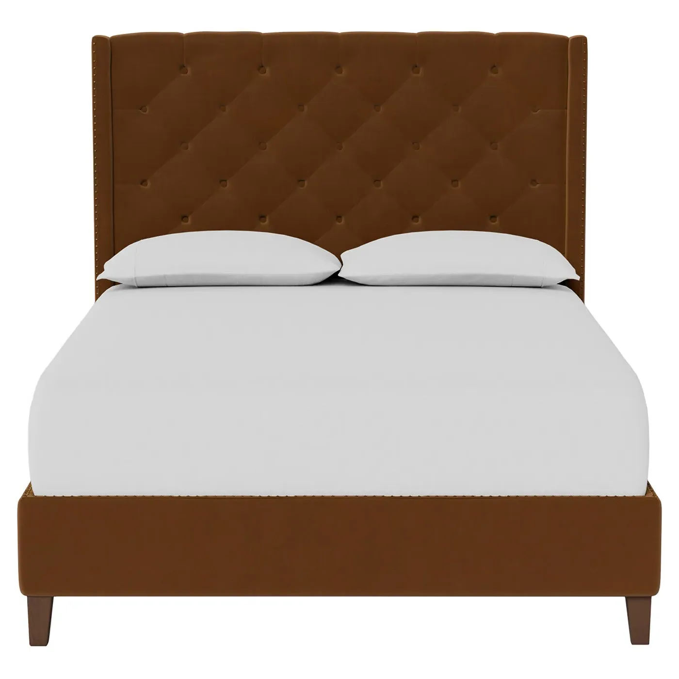 Beckett King Size Bed Frame - Spice, Velvet