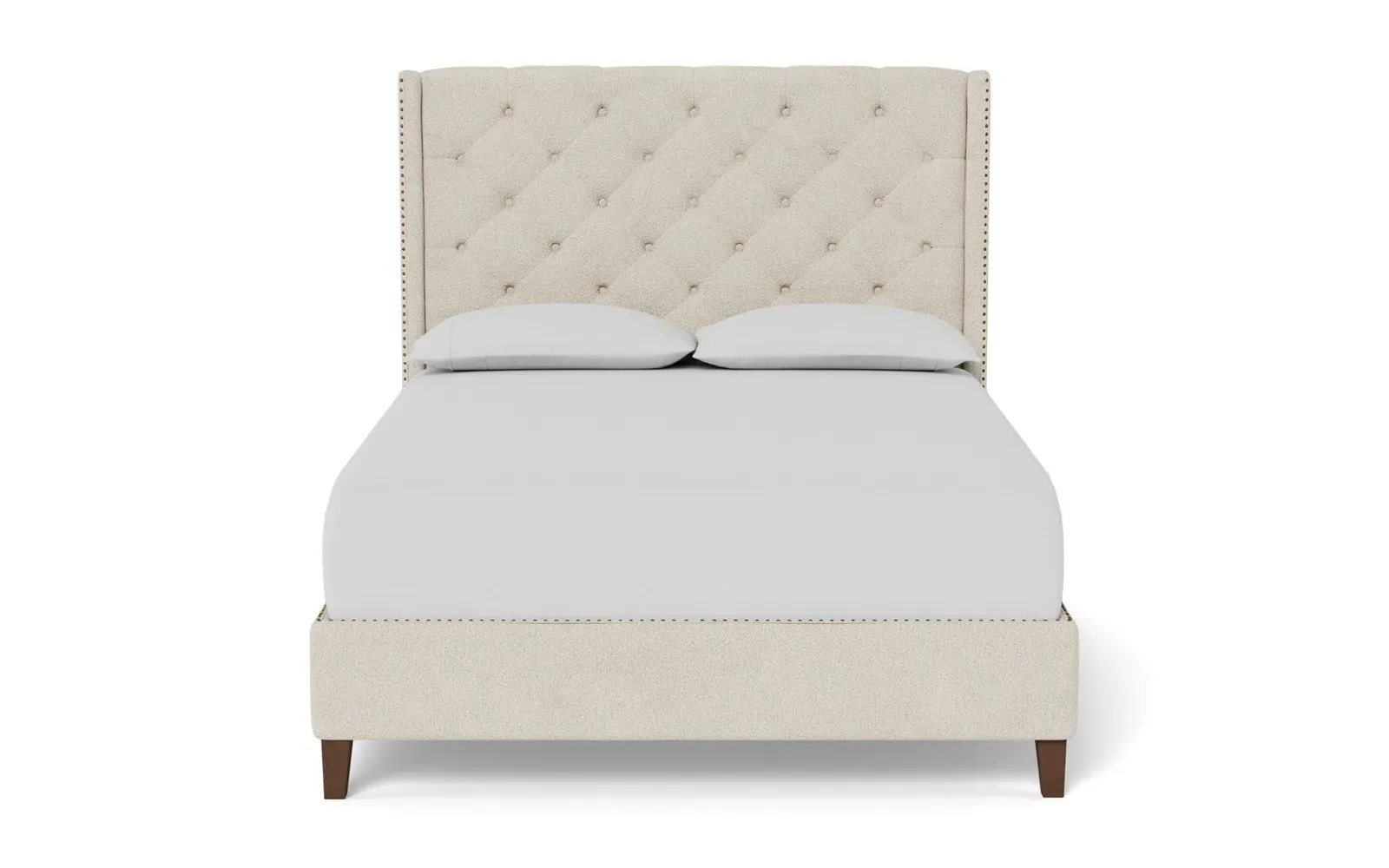 Beckett King Size Bed Frame - Sugar Cookie, Boucle