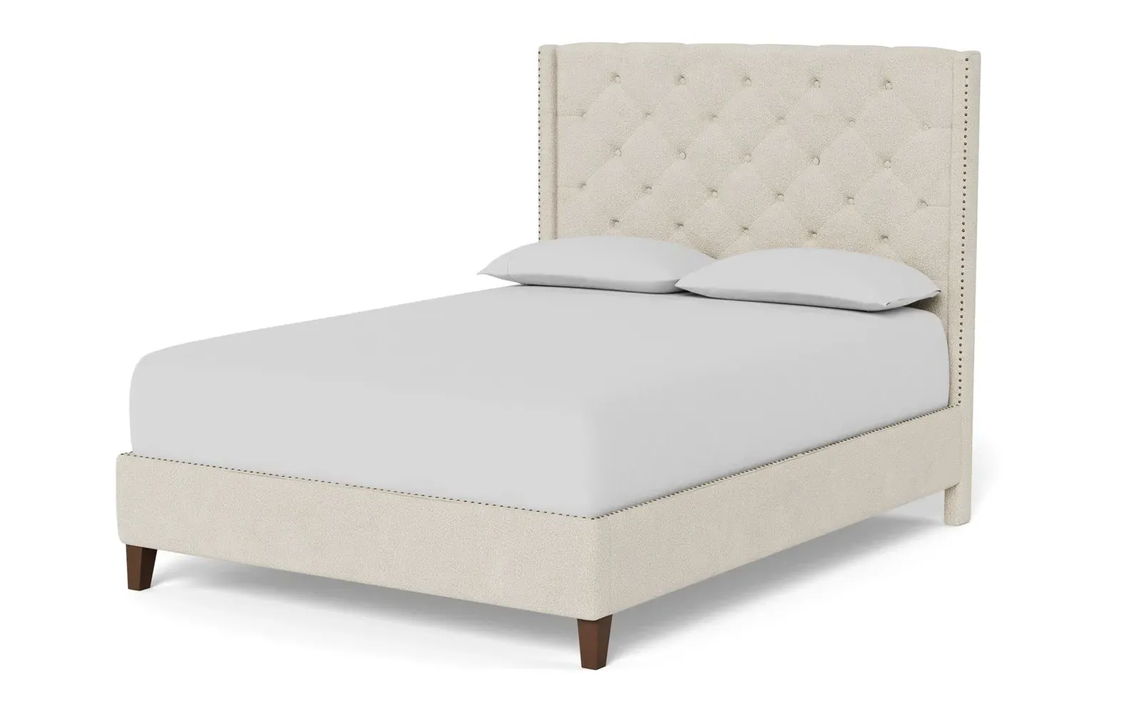 Beckett King Size Bed Frame - Sugar Cookie, Boucle