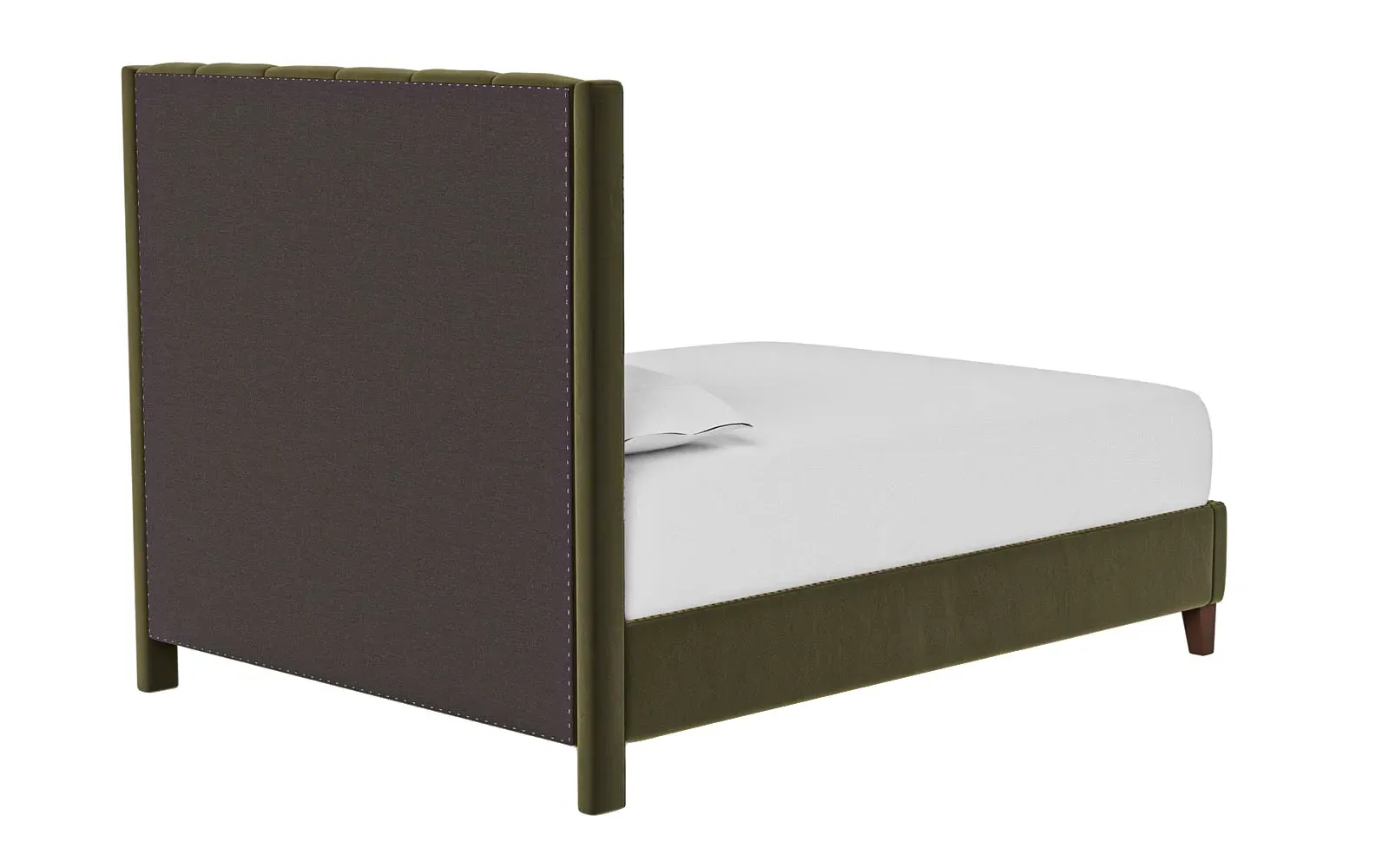 Beckett Queen Size Bed Frame - Boxwood Green, Velvet