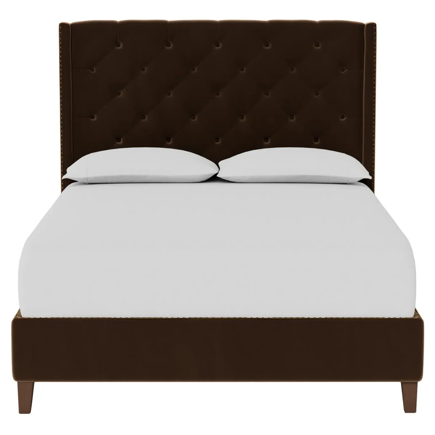 Beckett Queen Size Bed Frame - Molasses, Velvet