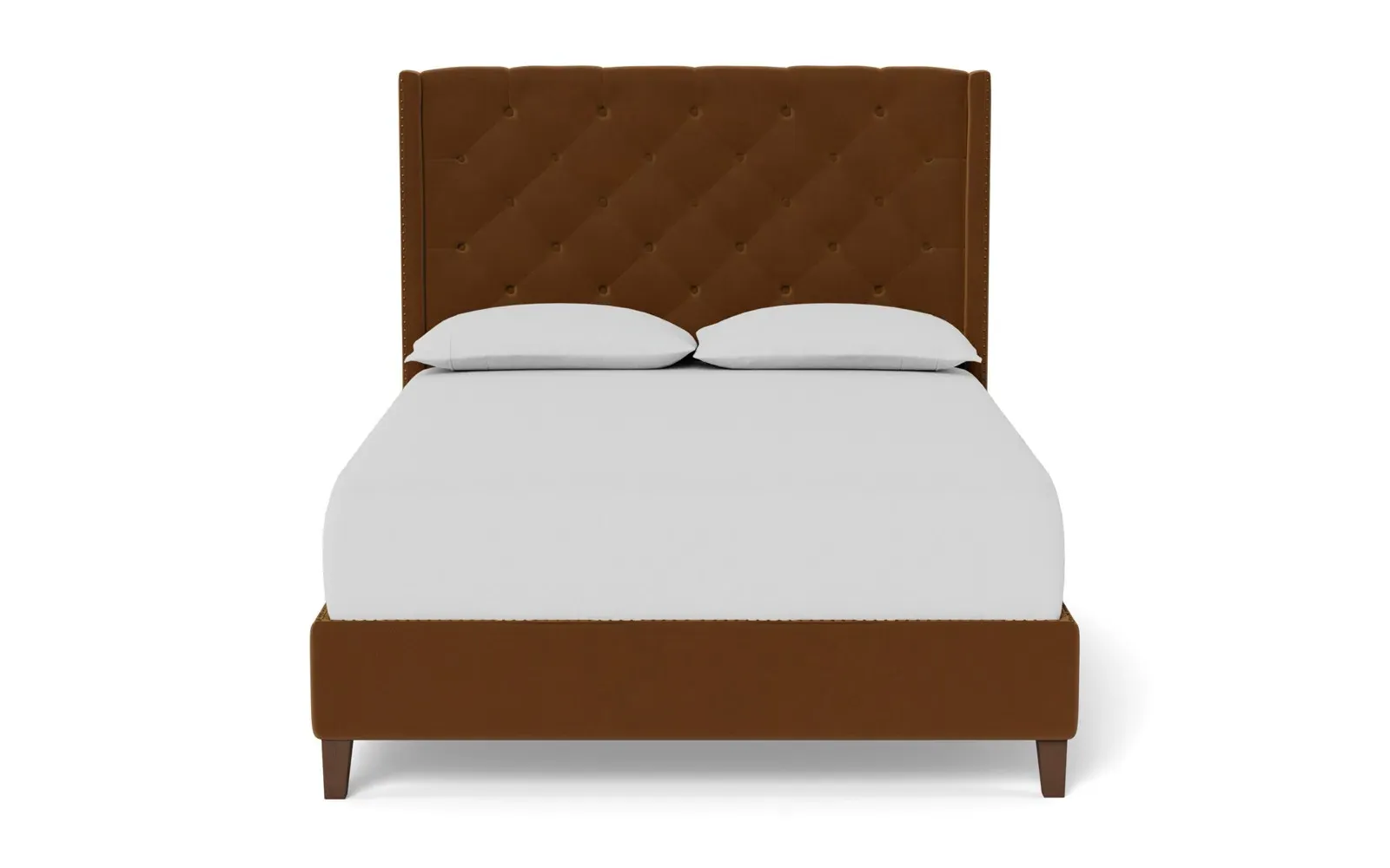 Beckett Queen Size Bed Frame - Spice, Velvet