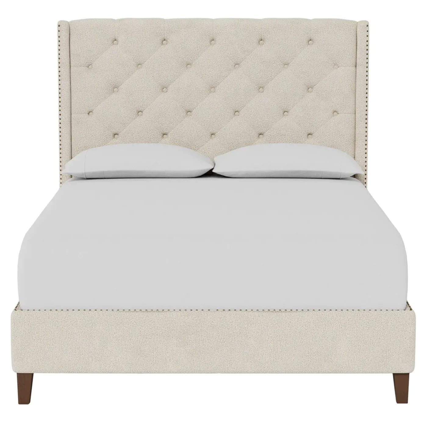 Beckett Queen Size Bed Frame - Sugar Cookie, Boucle image
