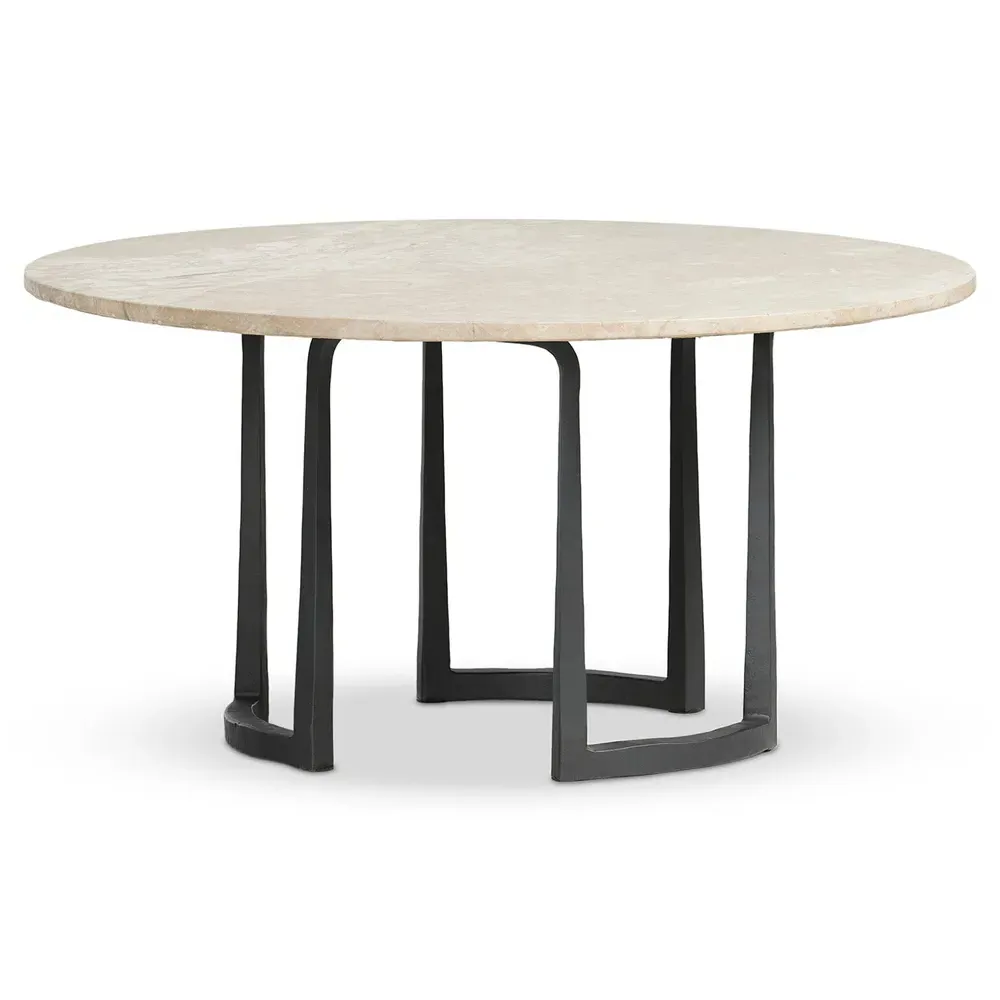 Beckett Round Coffee Table - Cream, Marble