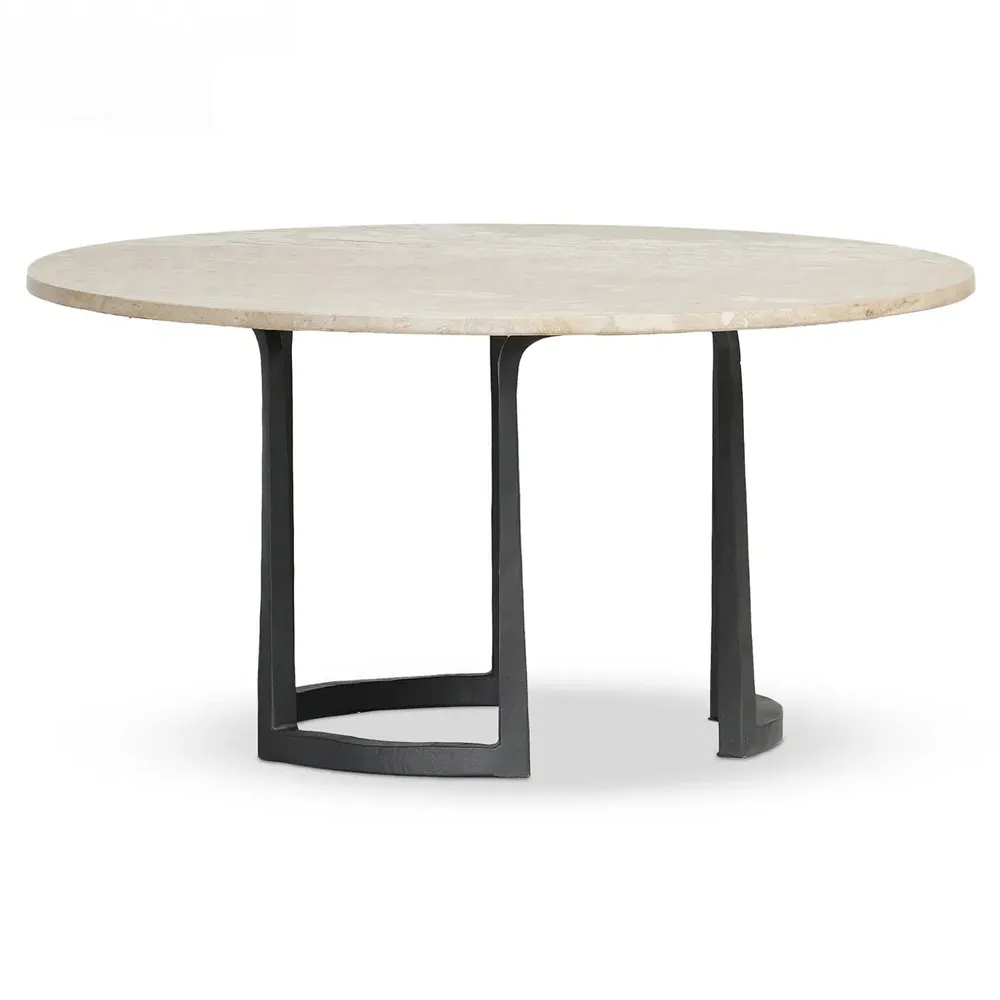 Beckett Round Coffee Table - Cream, Marble