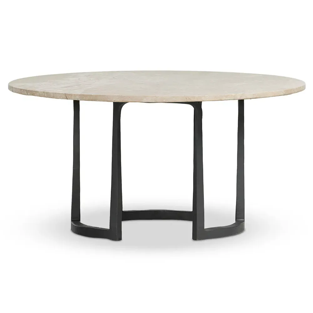 Beckett Round Coffee Table - Cream, Marble