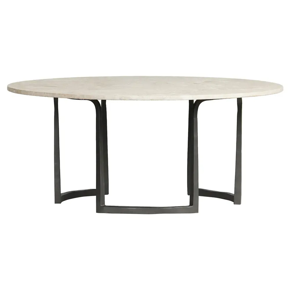 Beckett Round Coffee Table - Cream, Marble