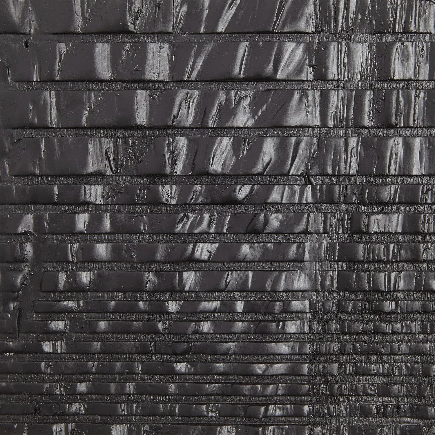 Beckett Textured Wall Sculpture - Black, Gmelina Wood