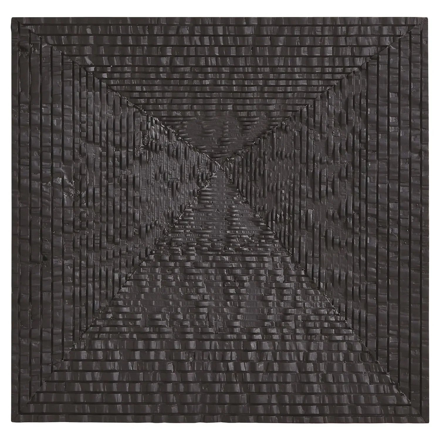Beckett Textured Wall Sculpture - Black, Gmelina Wood