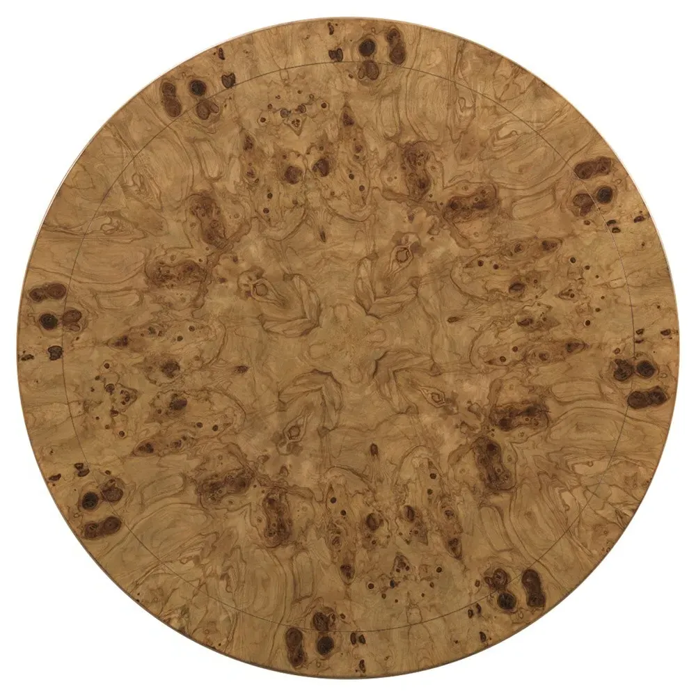 Beckner Round Dining Table - Brown, Ash Burl