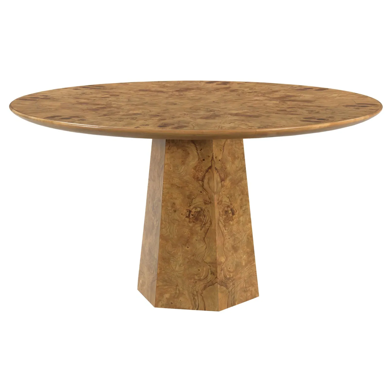 Beckner Round Dining Table - Brown, Ash Burl