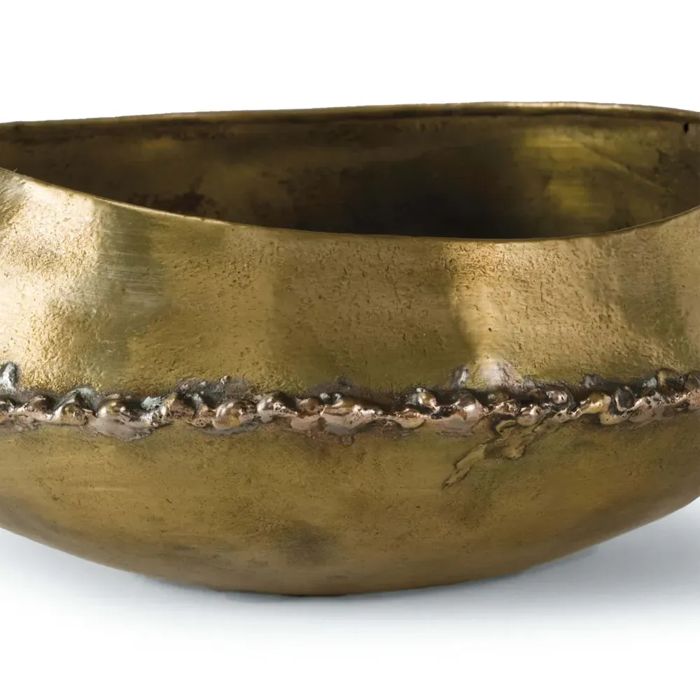 Bedouin Round Decorative Bowl - Gold, Steel