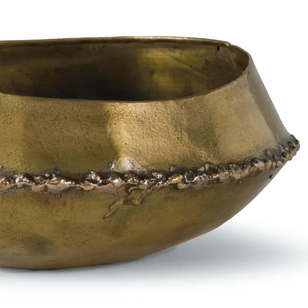 Bedouin Round Decorative Bowl - Gold, Steel