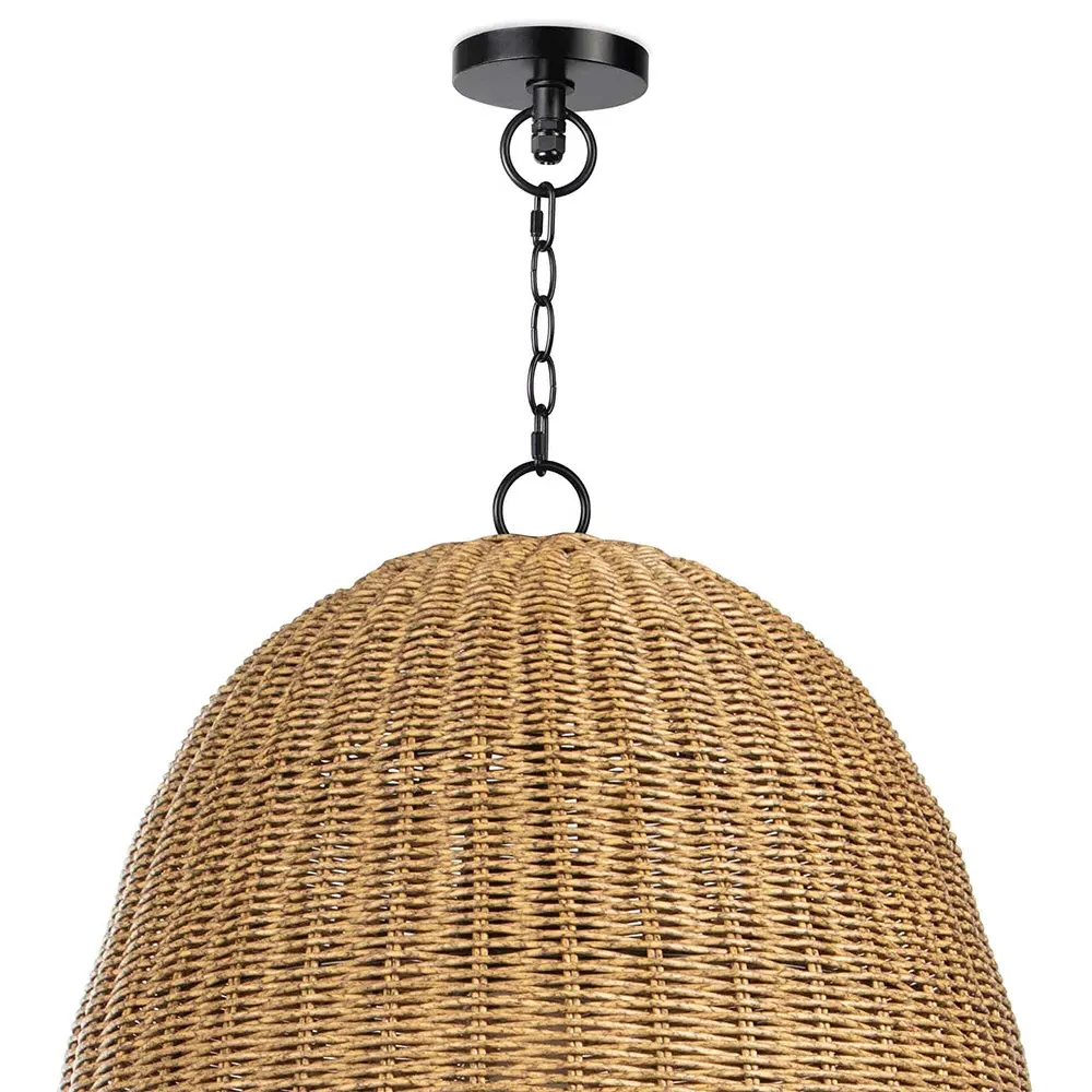 Beehive Large Woven Rattan Outdoor Pendant - Brown