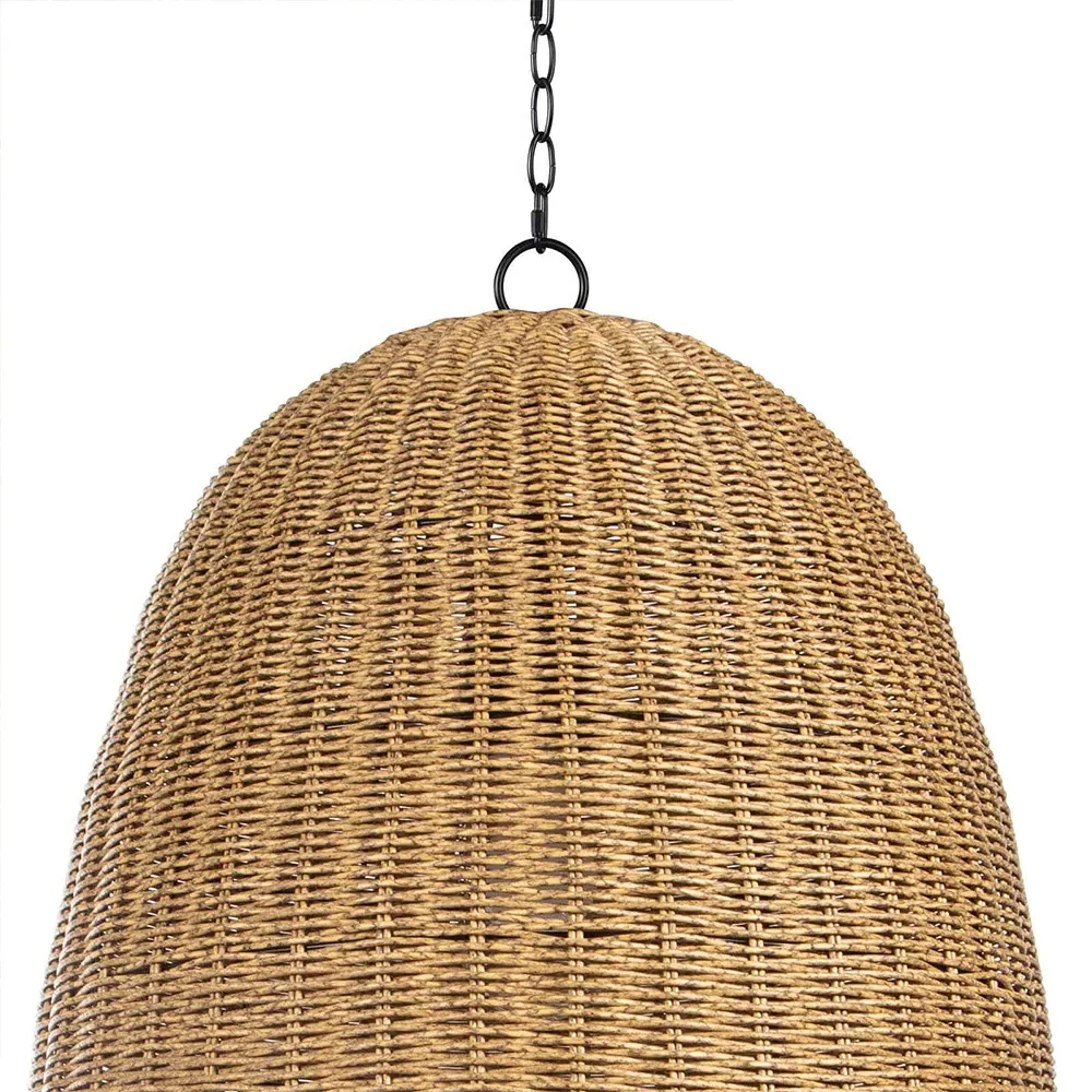 Beehive Large Woven Rattan Outdoor Pendant - Brown