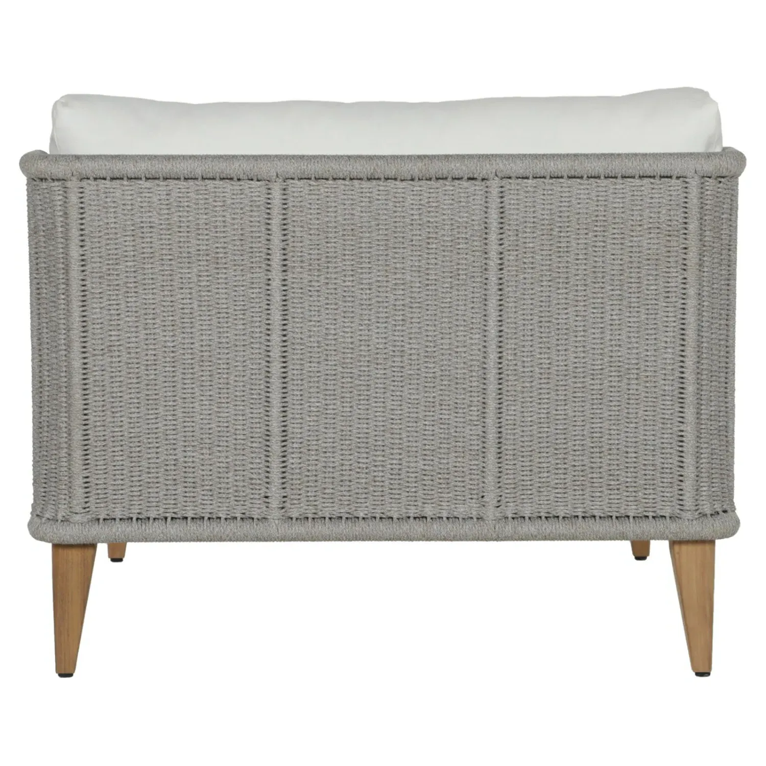 Beeston Outdoor Lounge Chair with Cushion - White, Teak