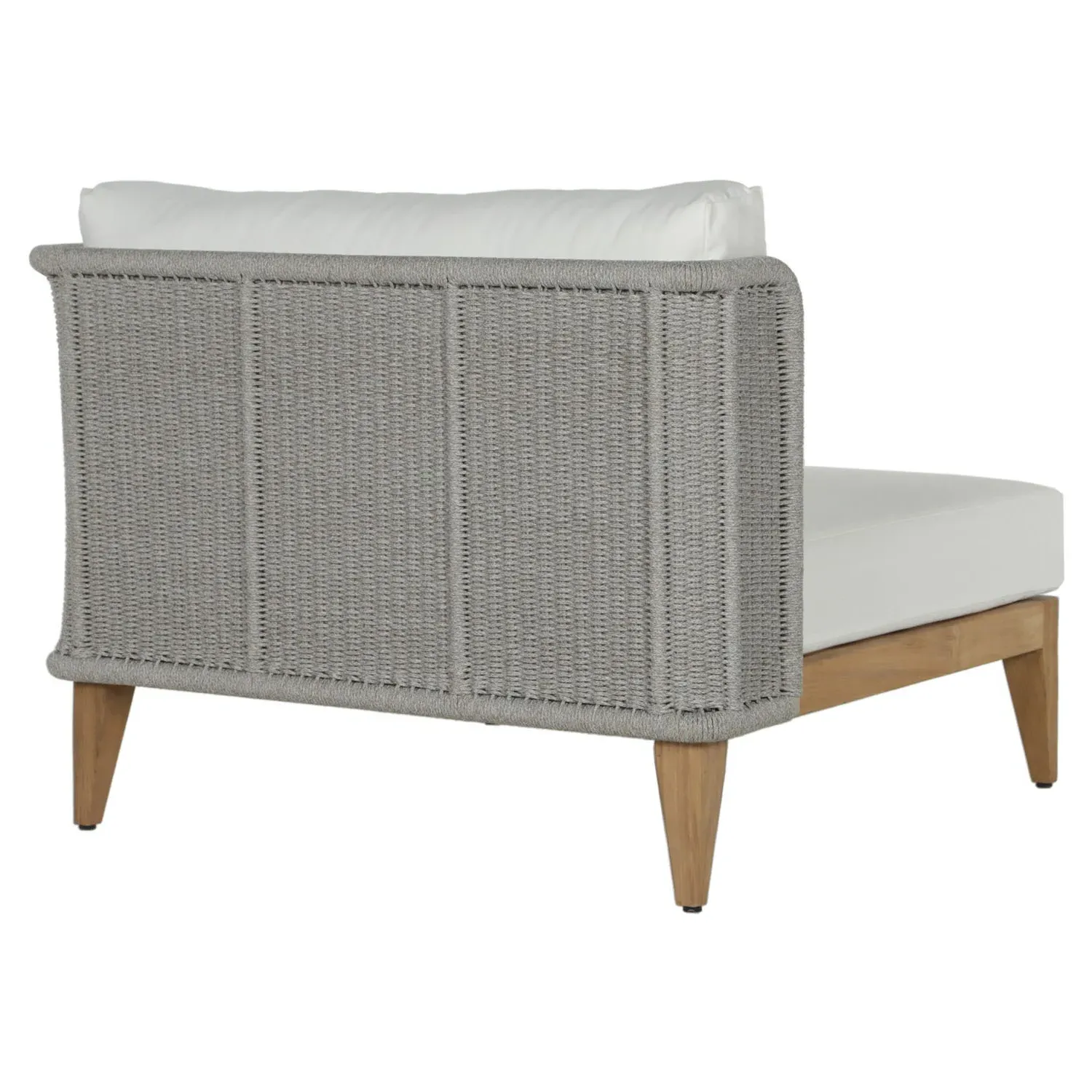 Beeston Outdoor Lounge Chair with Cushion - White, Teak