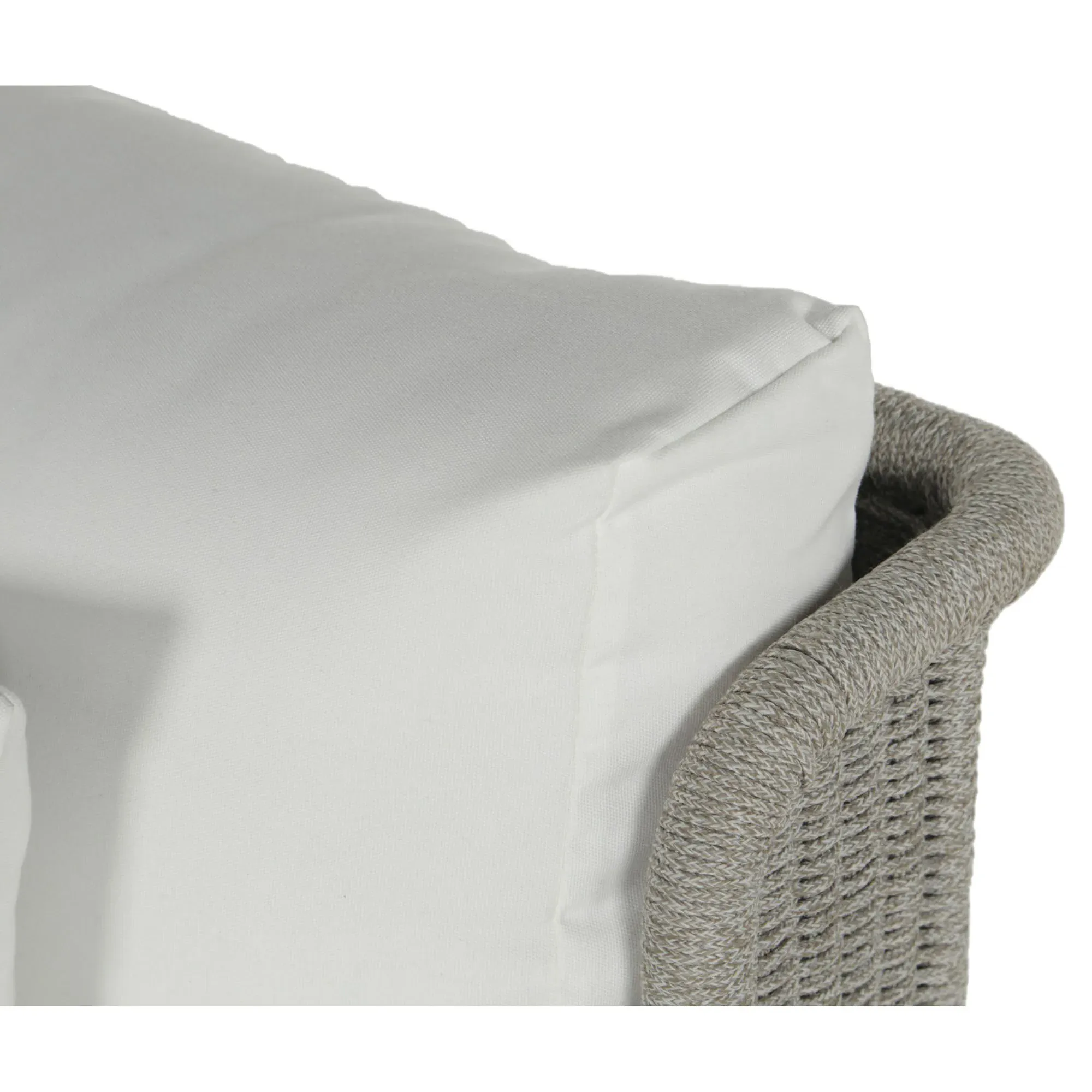 Beeston Outdoor Lounge Chair with Cushion - White, Teak