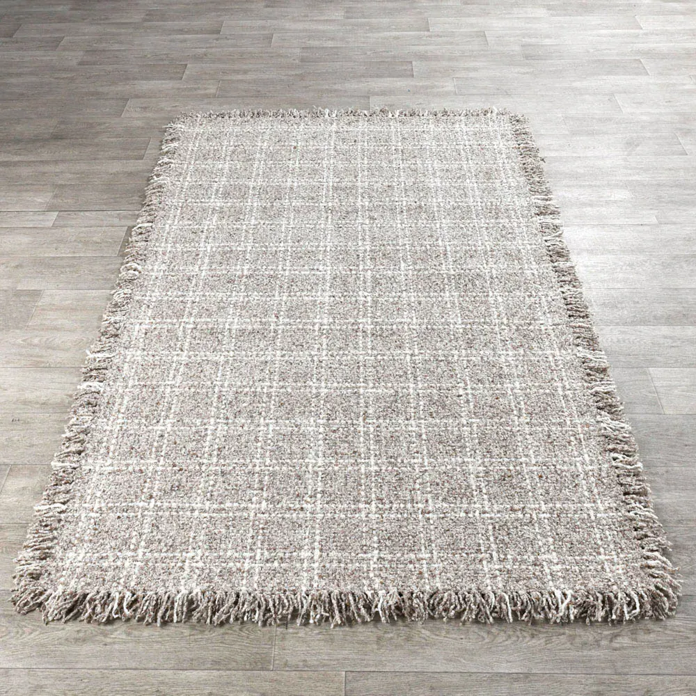 Belinda Patterned Rug - Grey, Wool