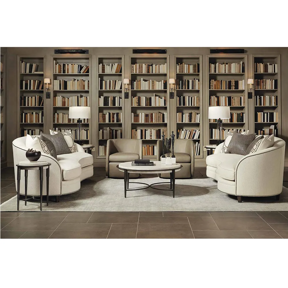 Belinda Round Side Table - White, Travertine