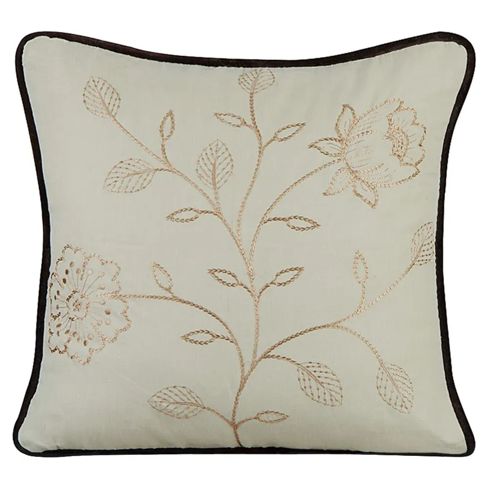 Beline Square Floral Throw Pillow - Fog, Linen image
