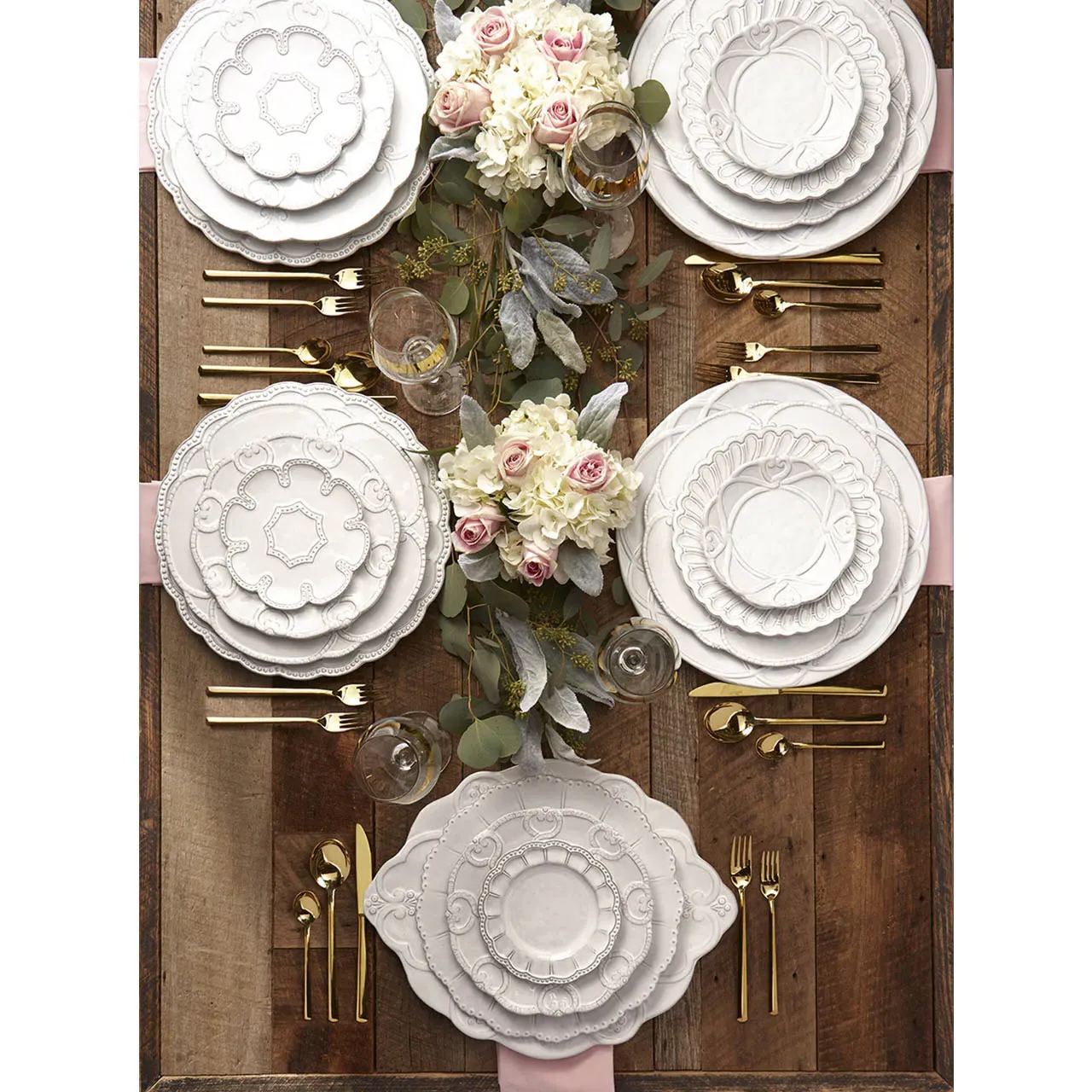 Bella Bianca French Beaded Bread Plate - White, Stoneware