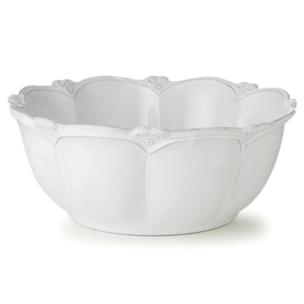 Bella Bianca Rosette Bowl - White, Stoneware