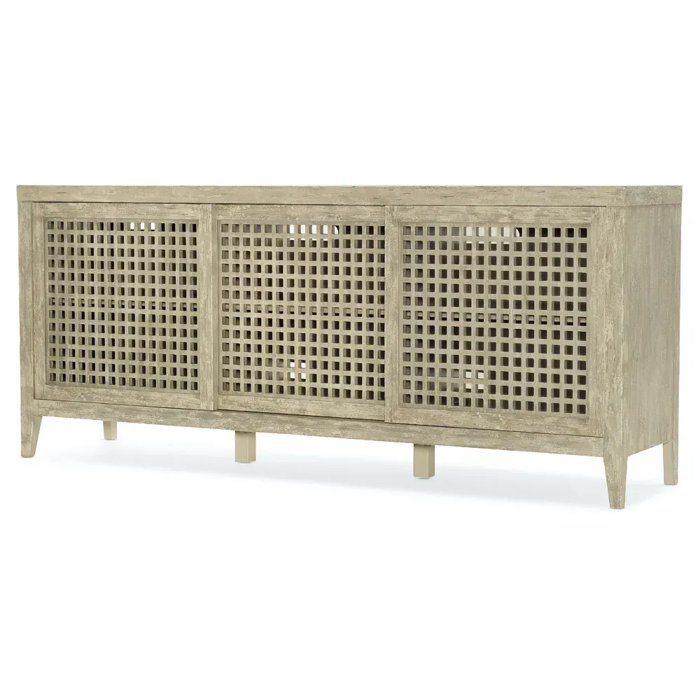 Bella Coastal Beach Wood Media Cabinet - White image