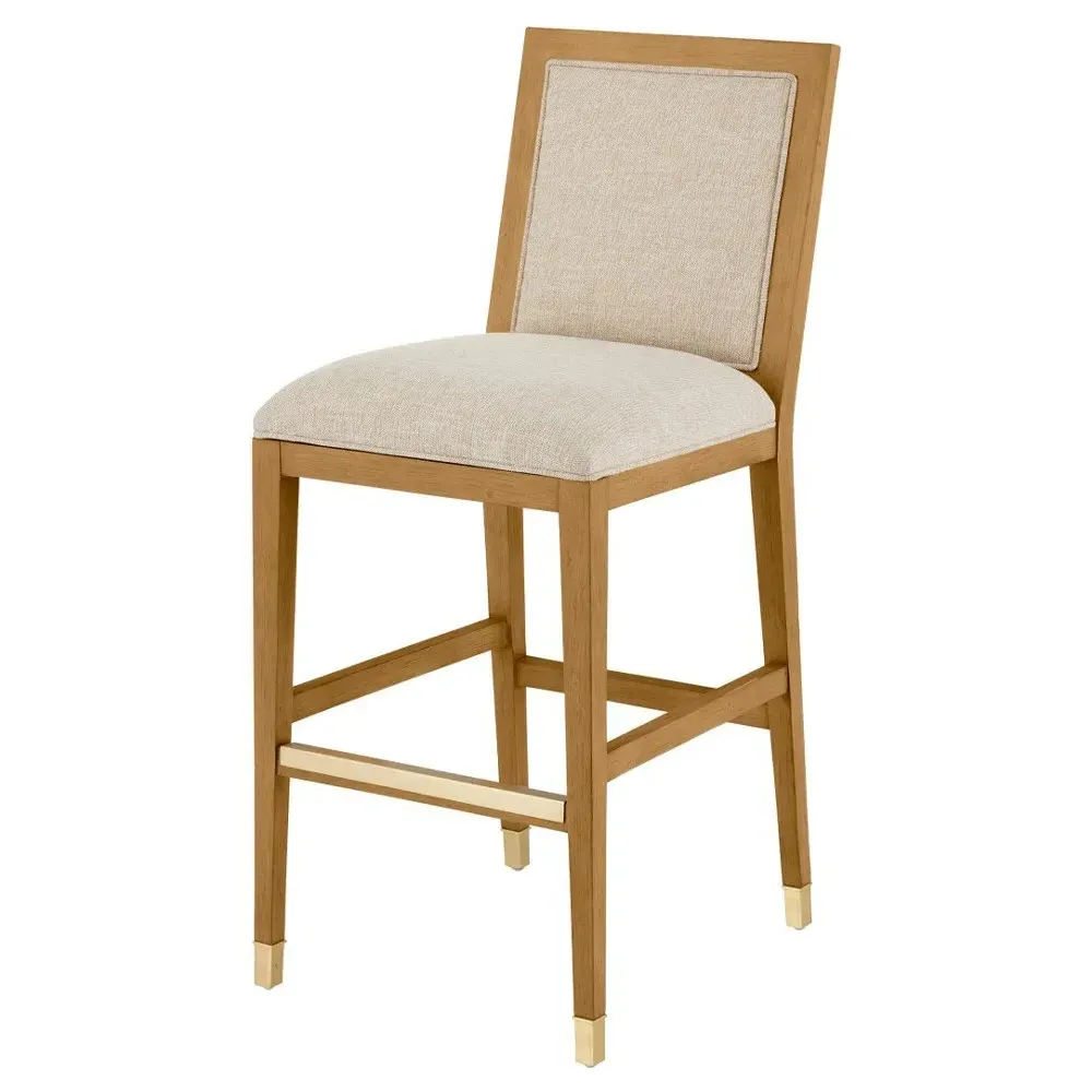 Bella Rattan Bar Stool - Beige, Natural