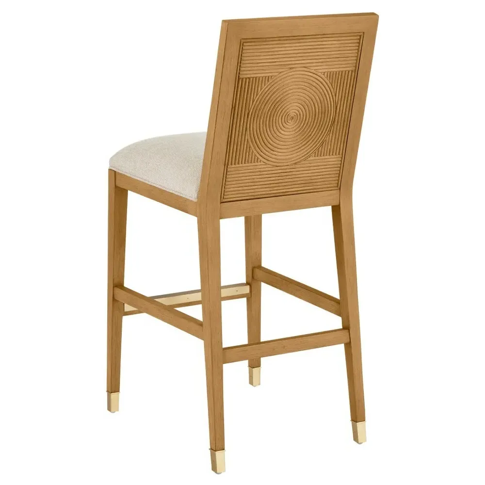 Bella Rattan Bar Stool - Beige, Natural