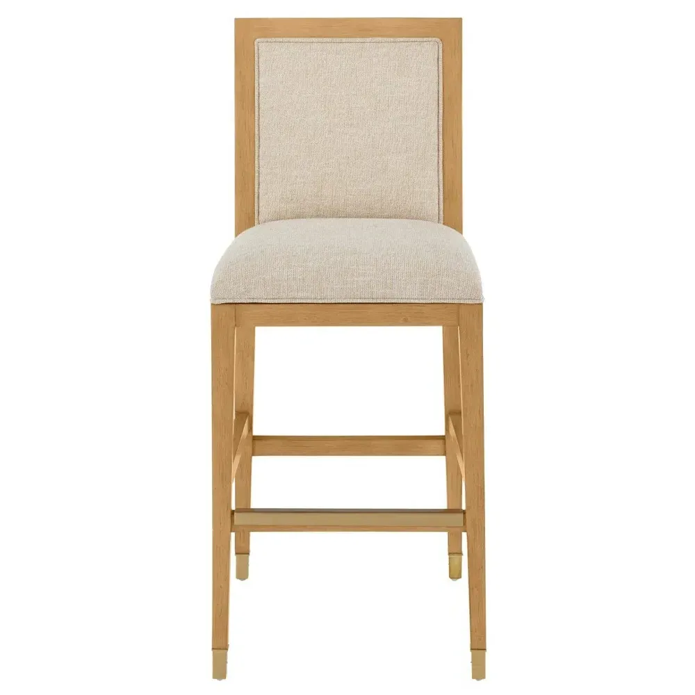 Bella Rattan Bar Stool - Beige, Natural