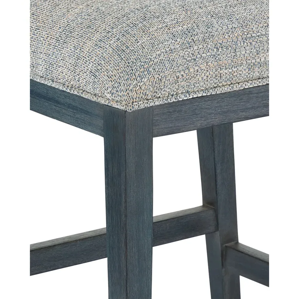 Bella Rattan Bar Stool - Grey, Mahogany