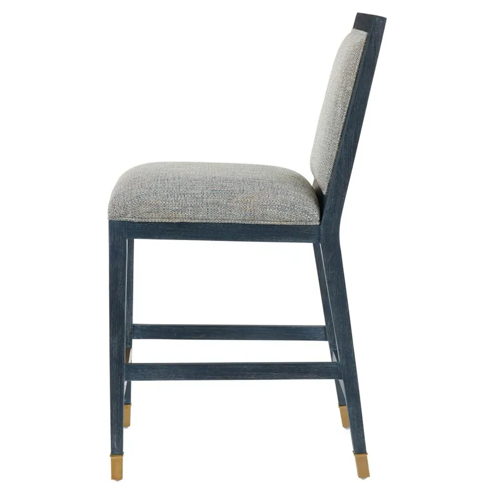 Bella Rattan Counter Stool - Grey, Mahogany