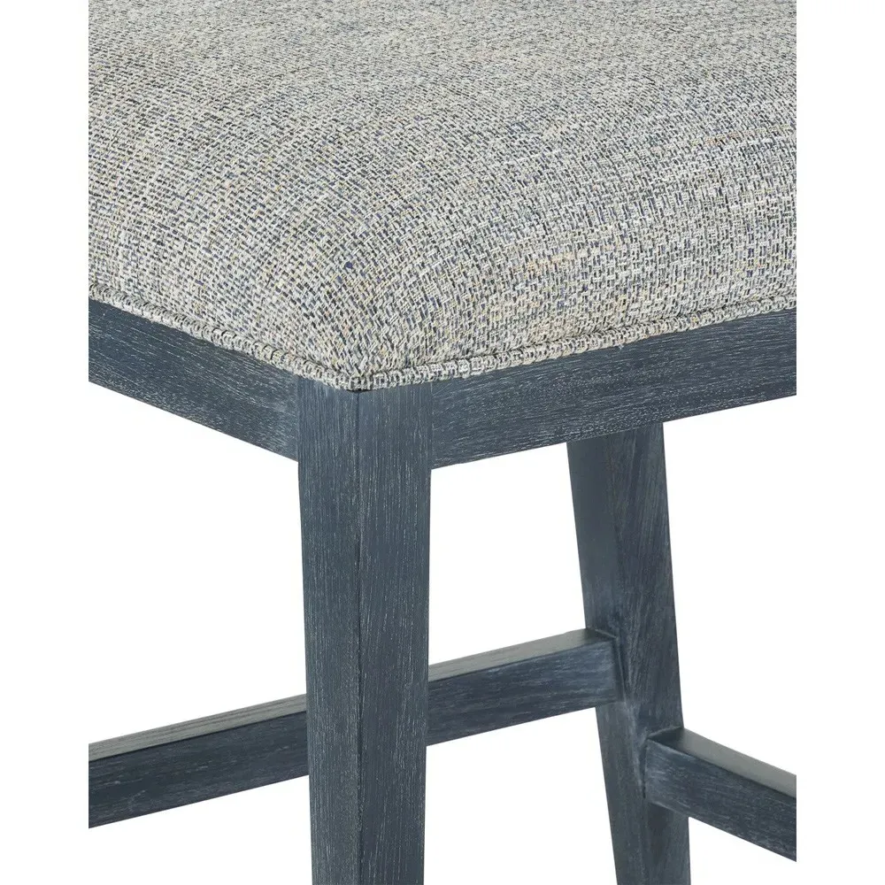 Bella Rattan Counter Stool - Grey, Mahogany