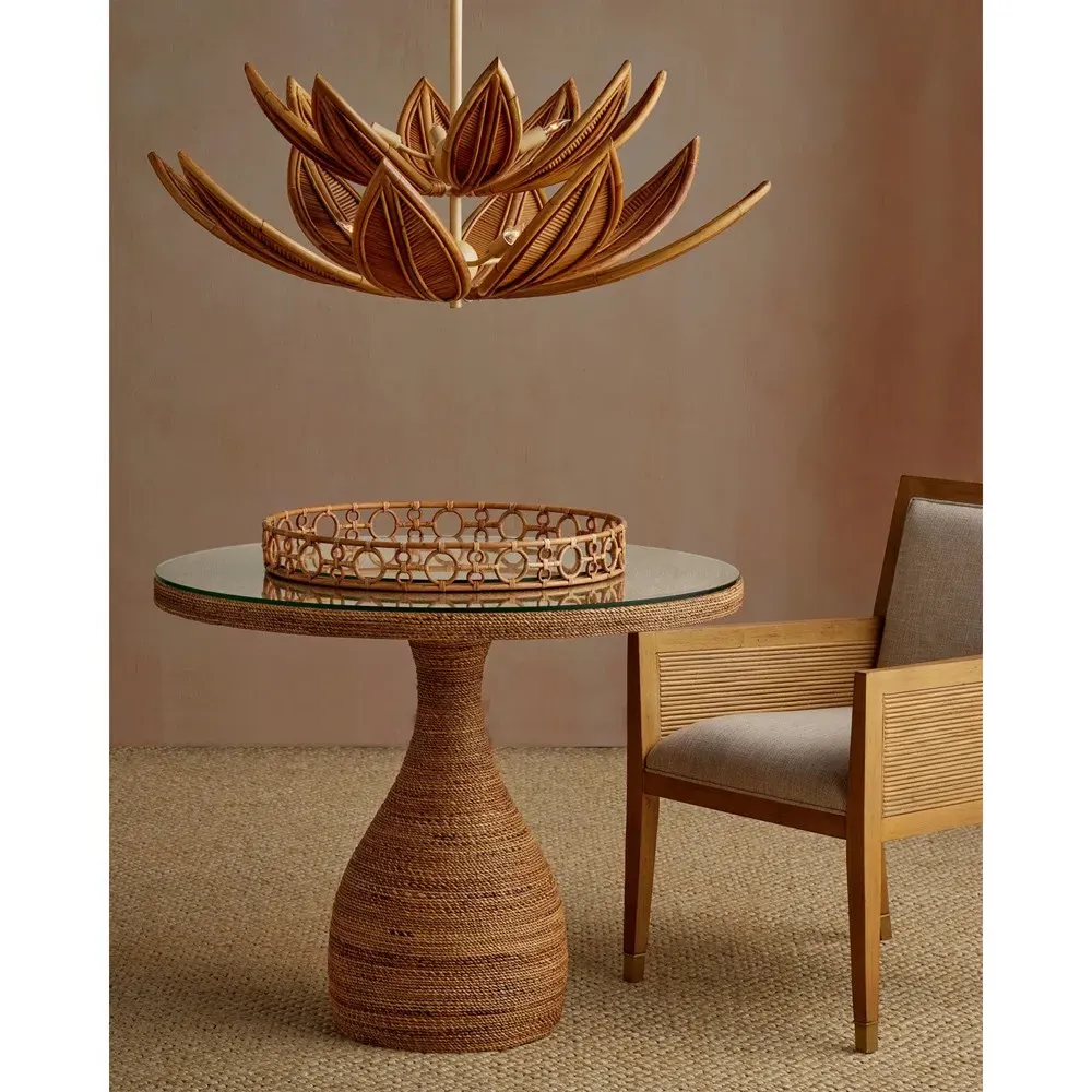 Bella Rattan Dining Arm Chair - Beige, Natural