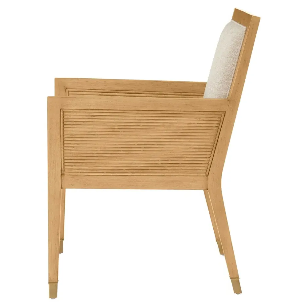Bella Rattan Dining Arm Chair - Beige, Natural