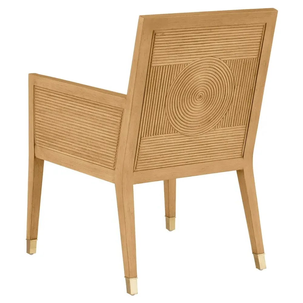 Bella Rattan Dining Arm Chair - Beige, Natural