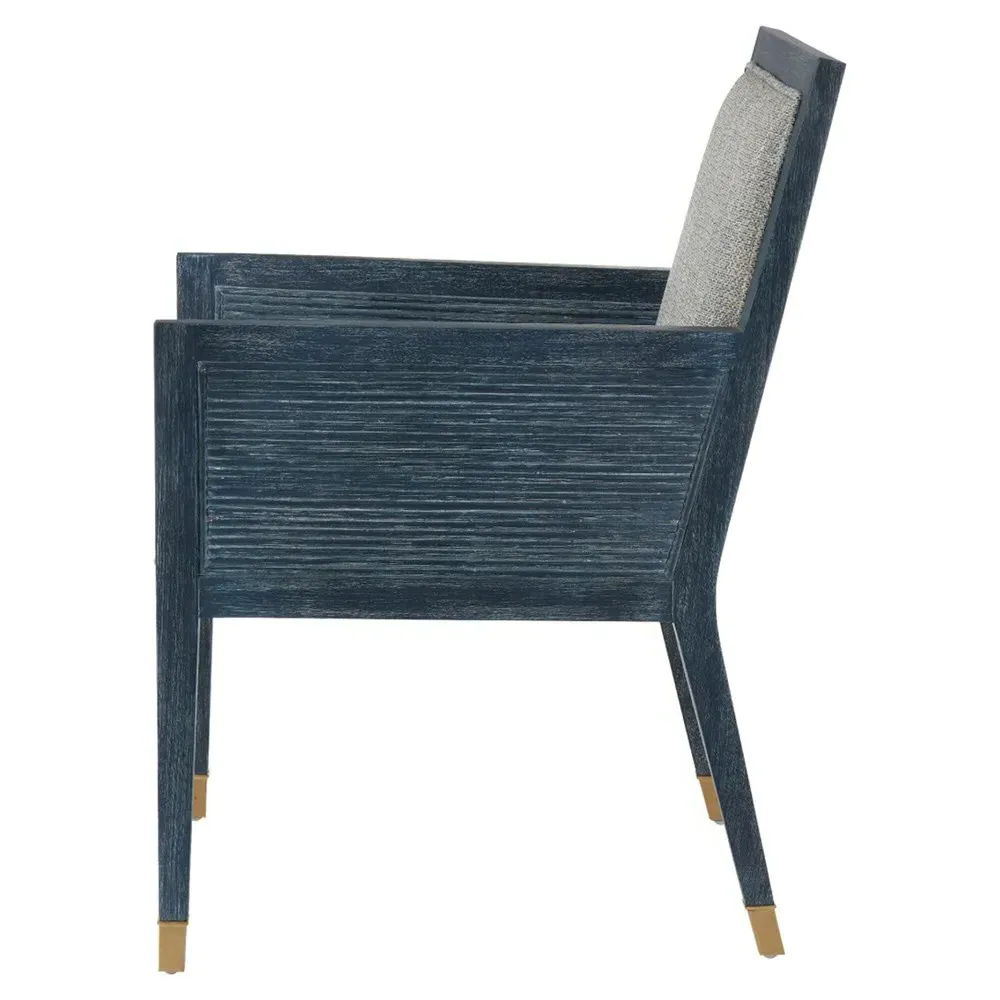 Bella Rattan Dining Arm Chair - Grey, Mahogany