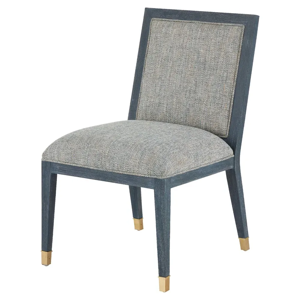Bella Rattan Dining Chair - Grey, Mahogany