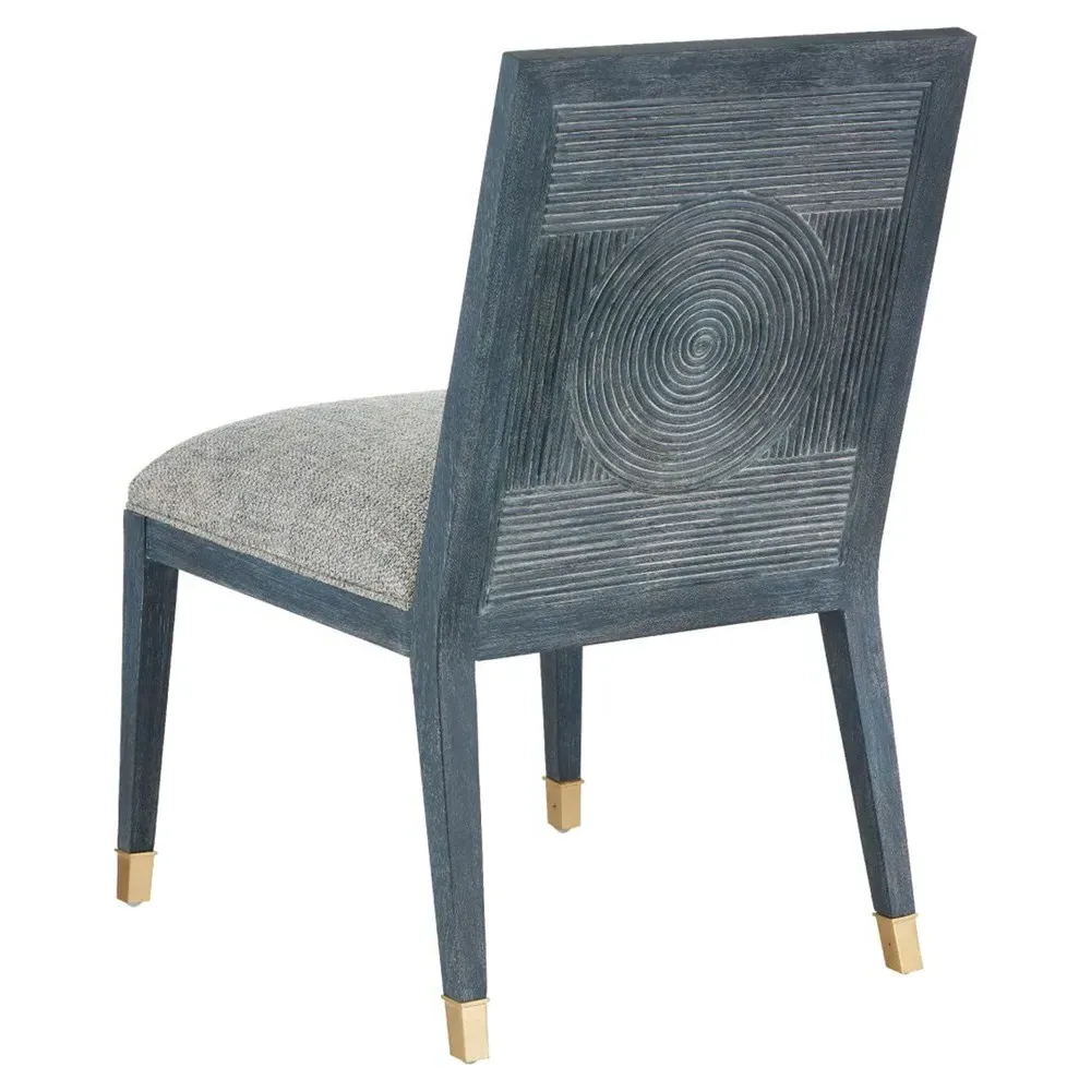 Bella Rattan Dining Chair - Grey, Mahogany