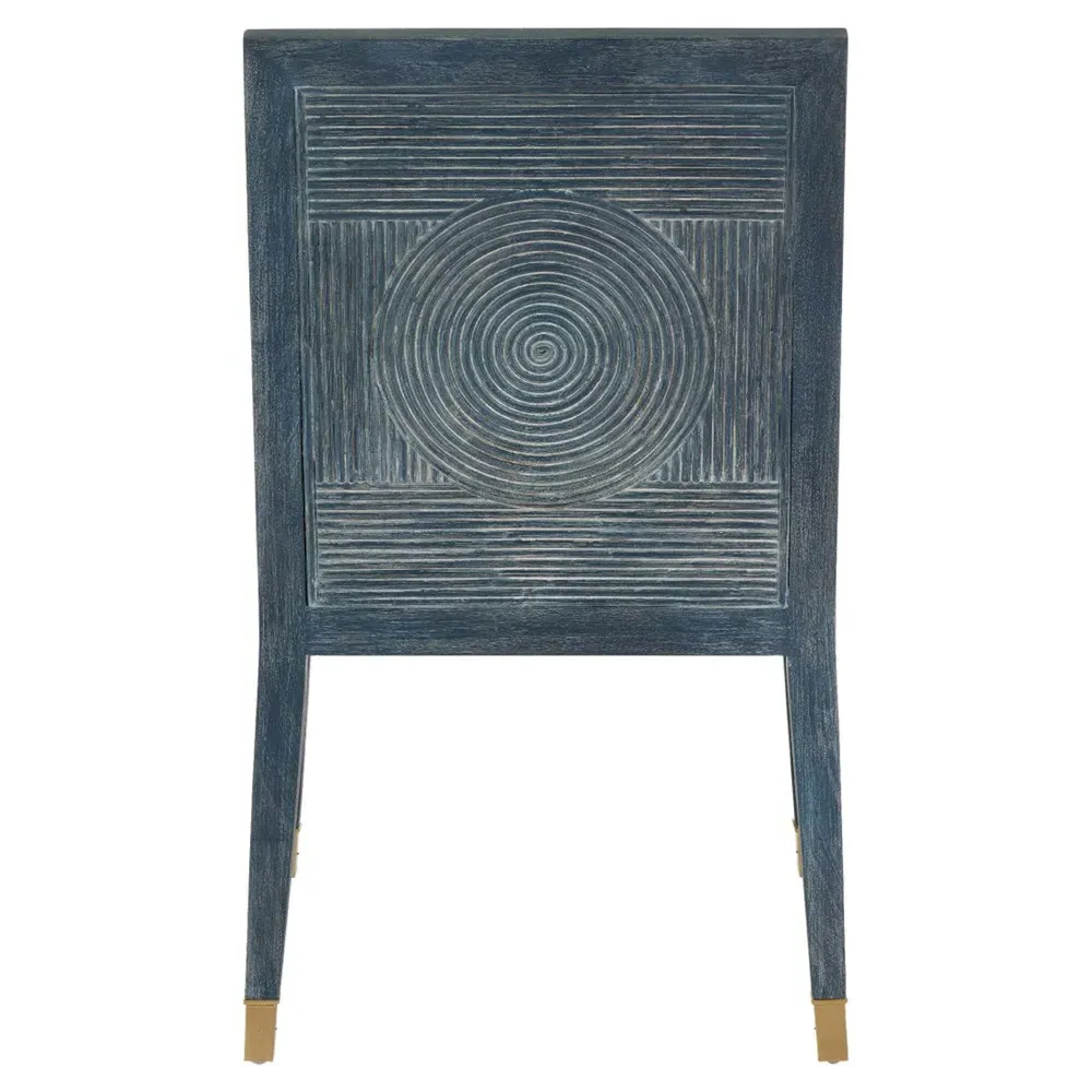 Bella Rattan Dining Chair - Grey, Mahogany