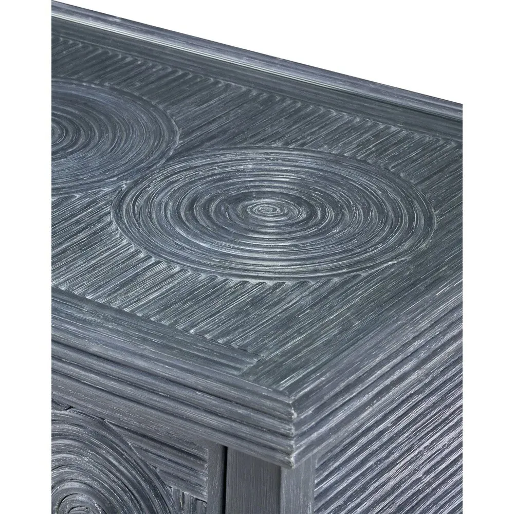 Bella Rattan Wood Chest - Blue