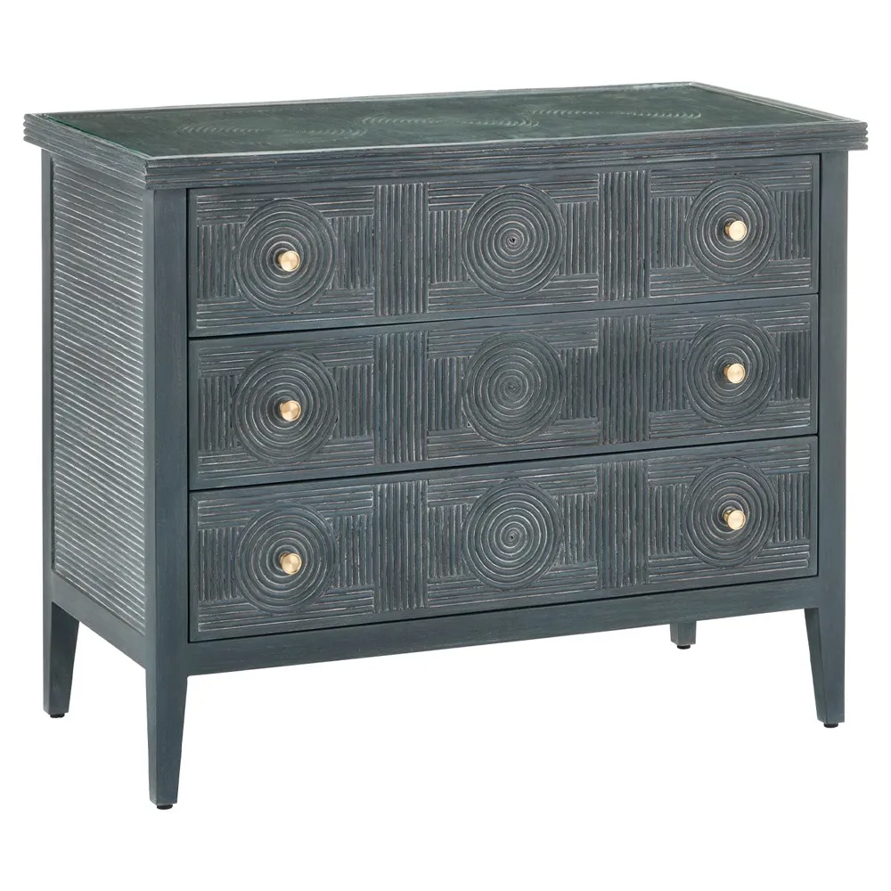 Bella Rattan Wood Dresser - Blue