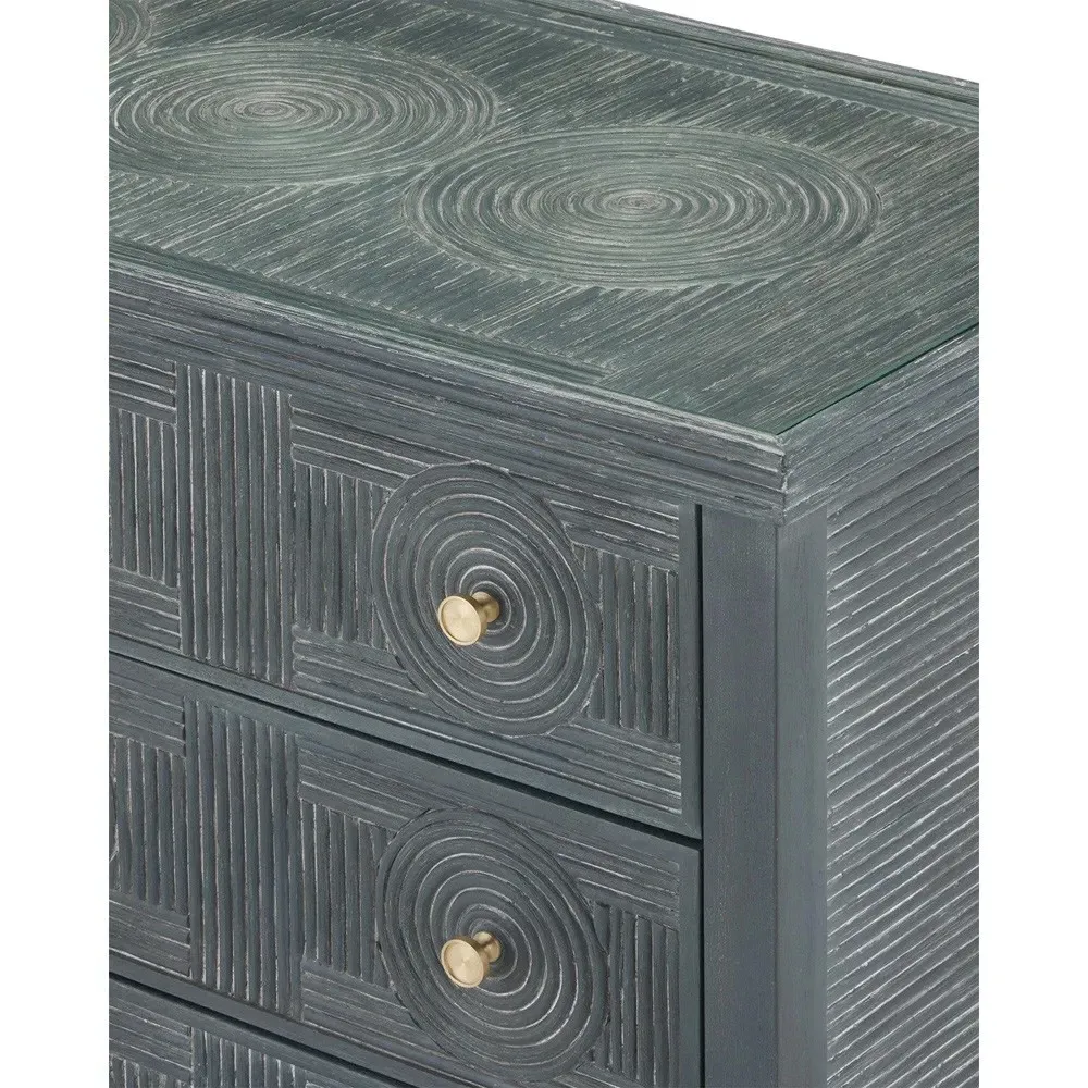 Bella Rattan Wood Dresser - Blue