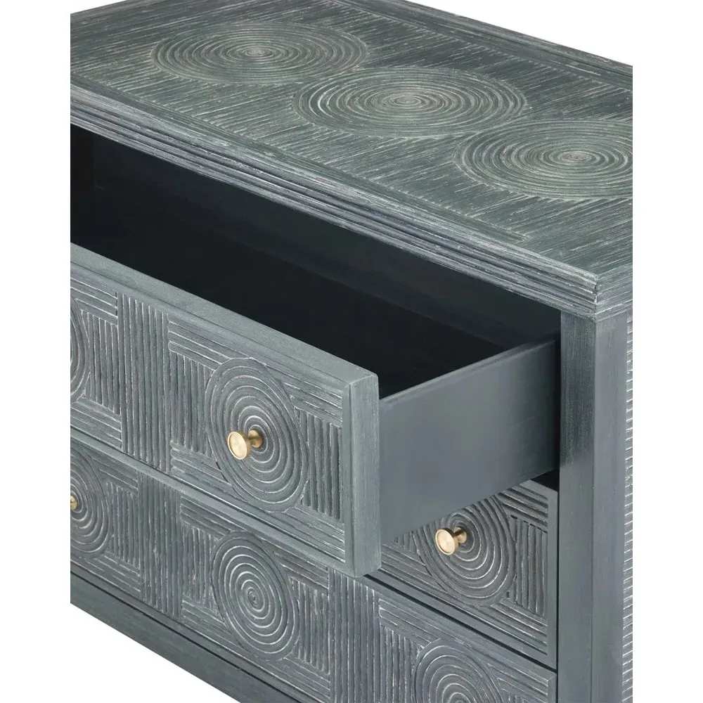 Bella Rattan Wood Dresser - Blue