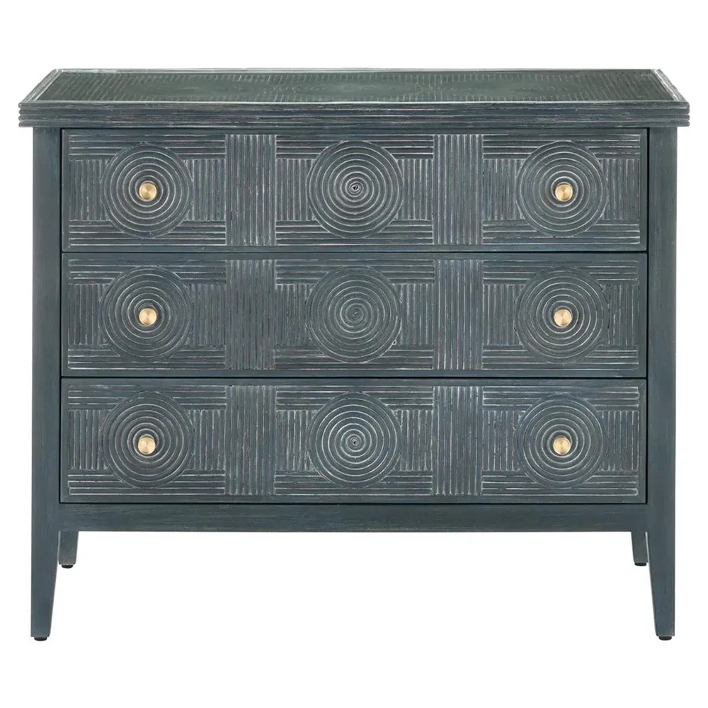 Bella Rattan Wood Dresser - Blue