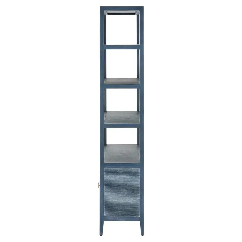 Bella Rattan Wood Etagere - Blue