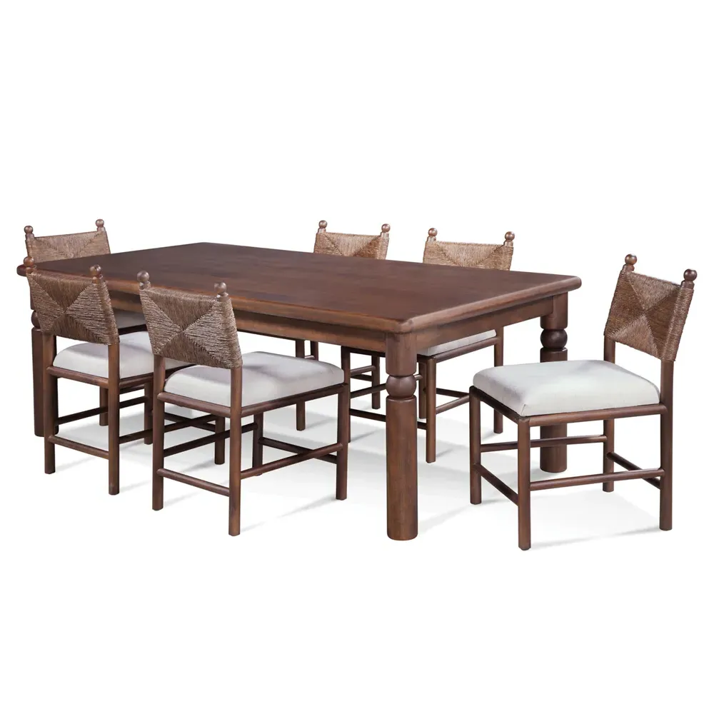 Bella Rectangular Dining Table - Dark Brown, Mindi Wood