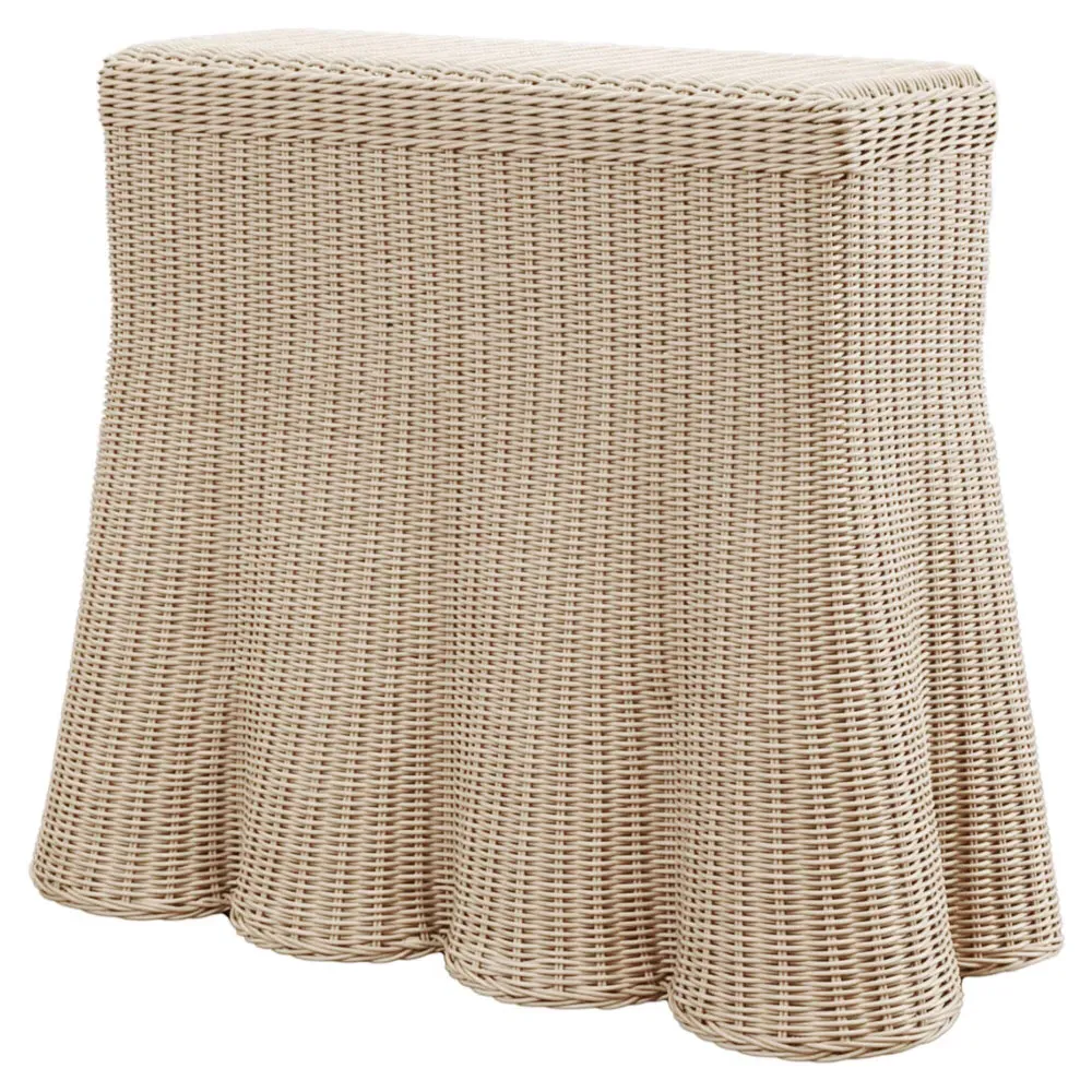 Bella Rectangular Outdoor Console - Brown, Wicker image