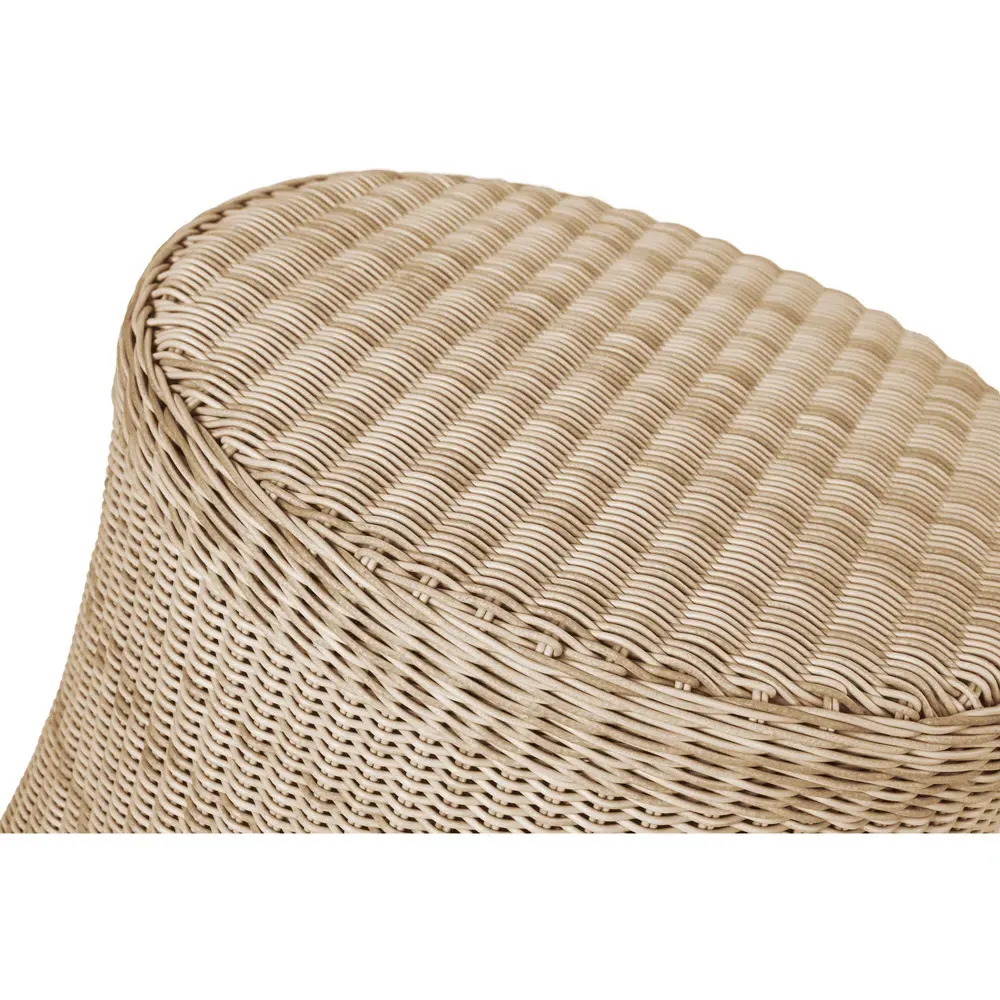 Bella Round Outdoor Side Table - Brown, Wicker